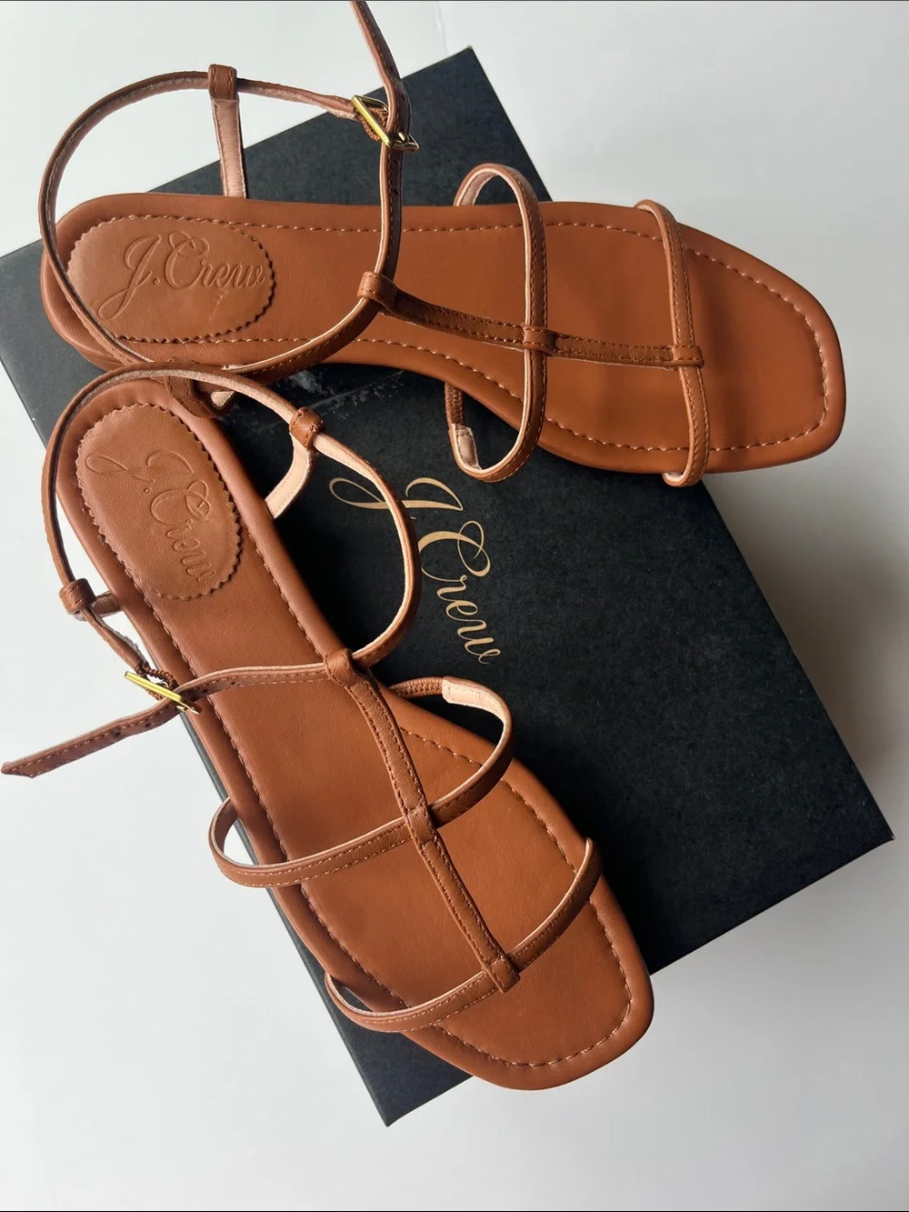 J Crew Leather Minimal Strap Abbie Sandal